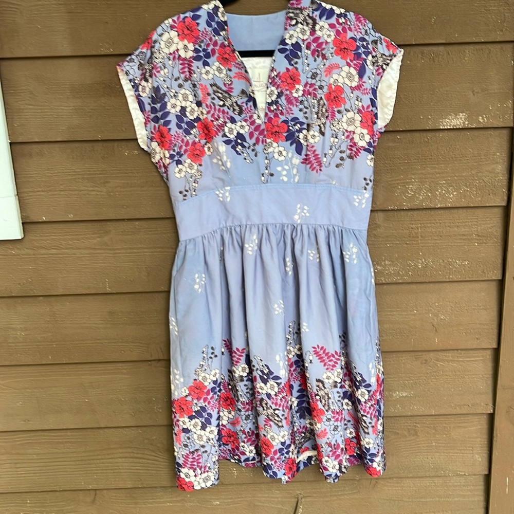 Myrtlewood of California plum color floral/bird print size large